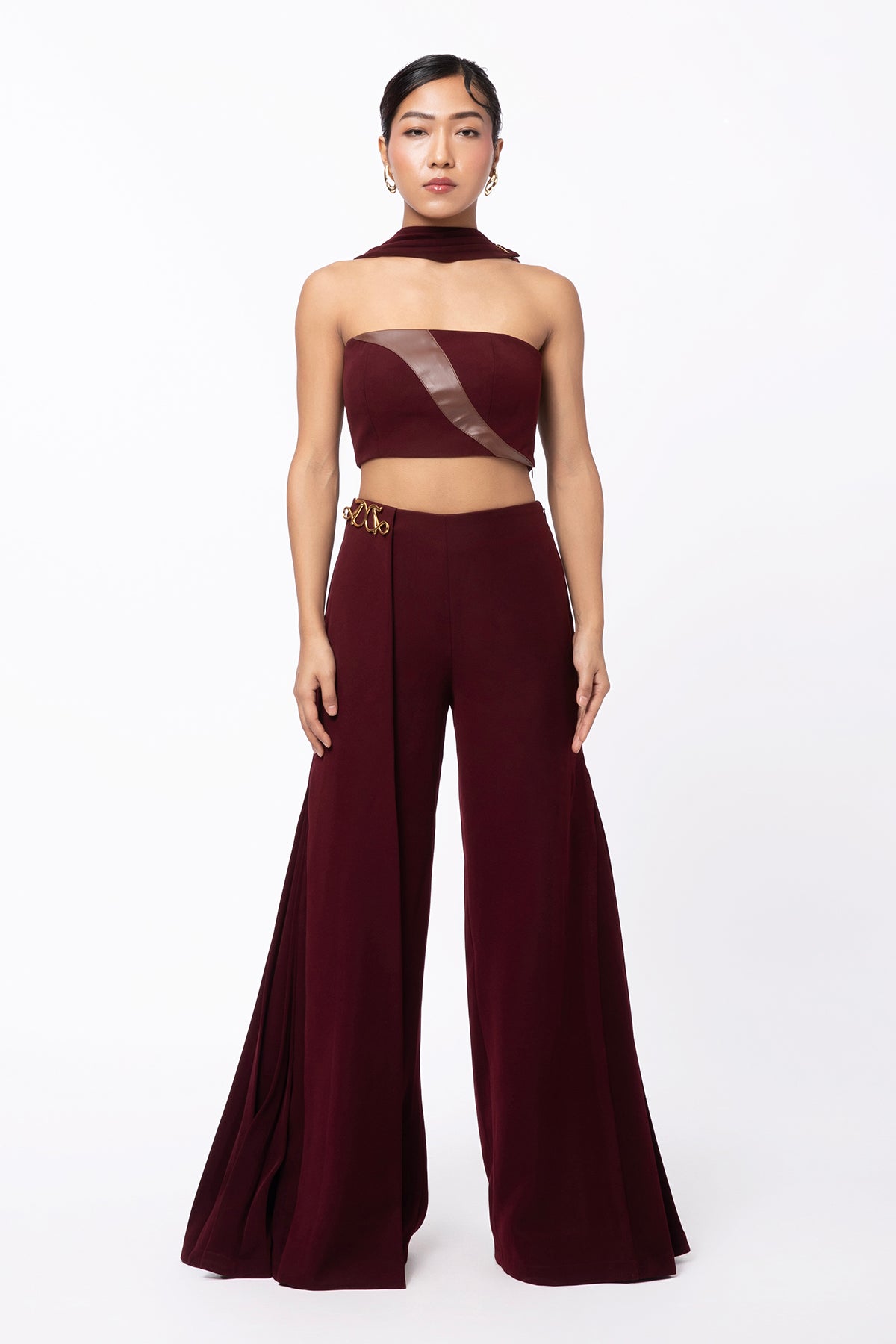 Bare Flared Pants - Deep Red