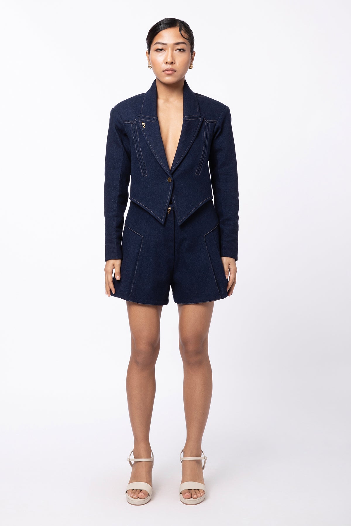 Fade Mini Shorts - Navy Blue