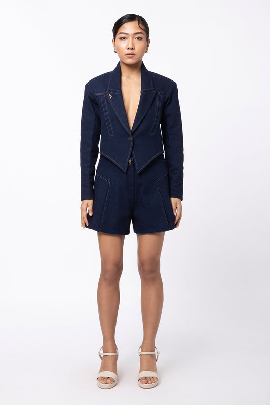 Fade Mini Shorts - Navy Blue