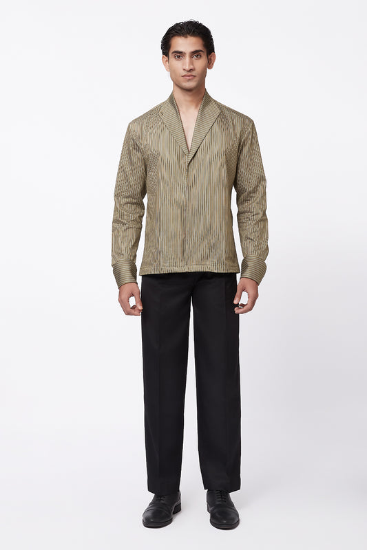 Ray Pinstripe Shirt -  Olive