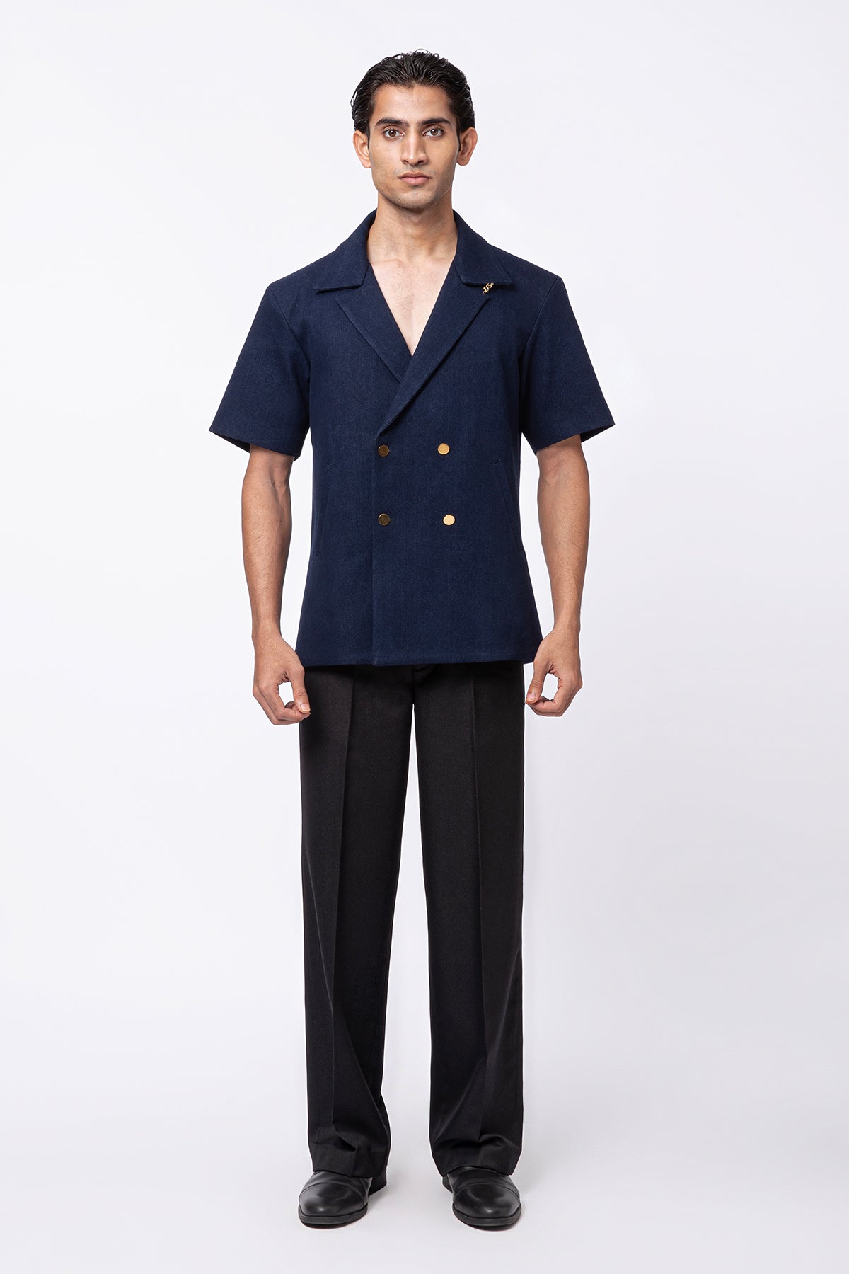 Hatch Double Breasted Jacket - Navy Blue