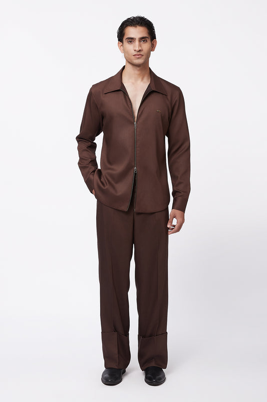 Core Dual Zipper Jacket - Brown