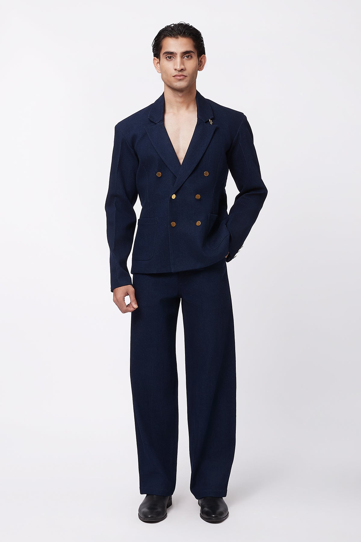 Tide Twin Pocket Blazer - Navy Blue