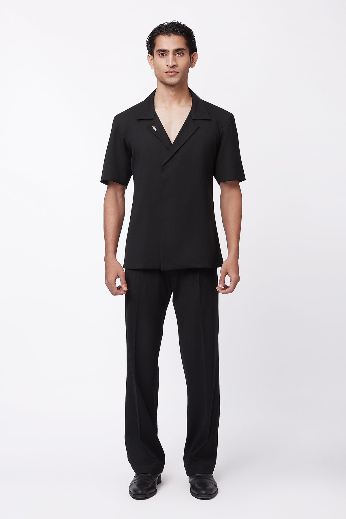 Reed Double Breasted Shirt - Black