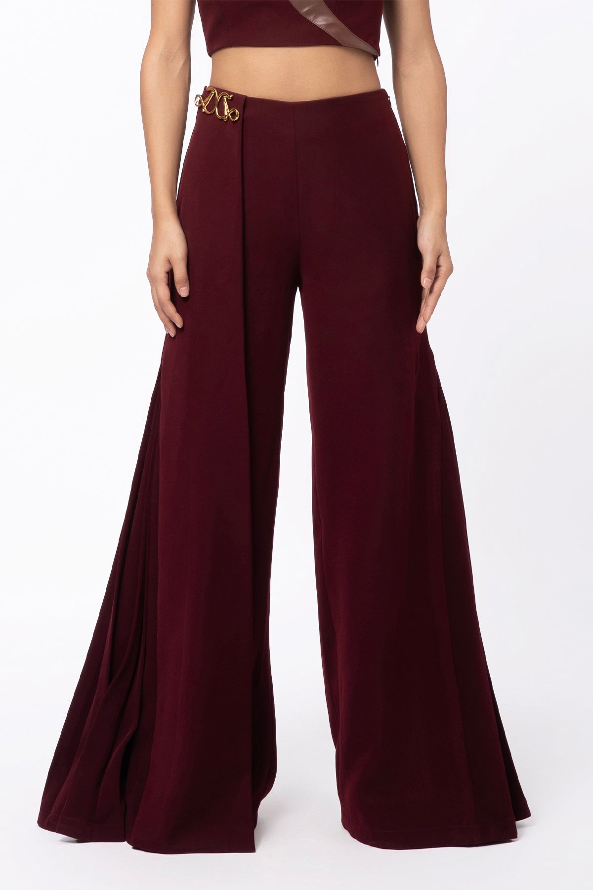 Bare Flared Pants - Deep Red