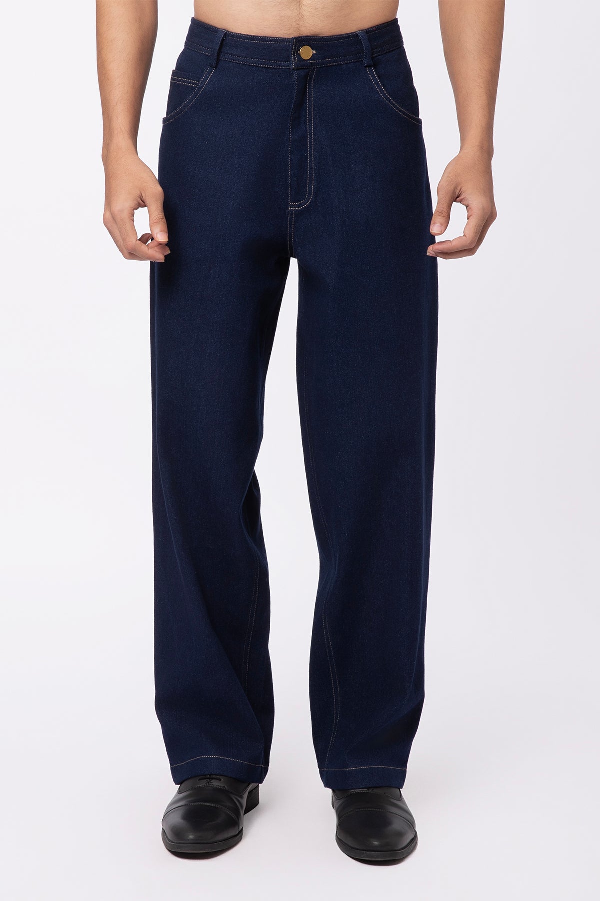 Boulder Wide Jeans - Navy Blue