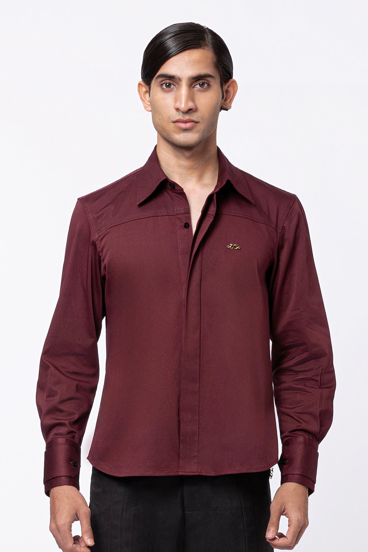 Brim Crop Shirt – Deep Red