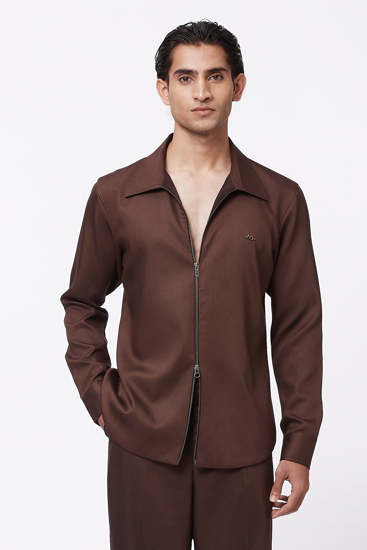 Core Dual Zipper Jacket - Brown