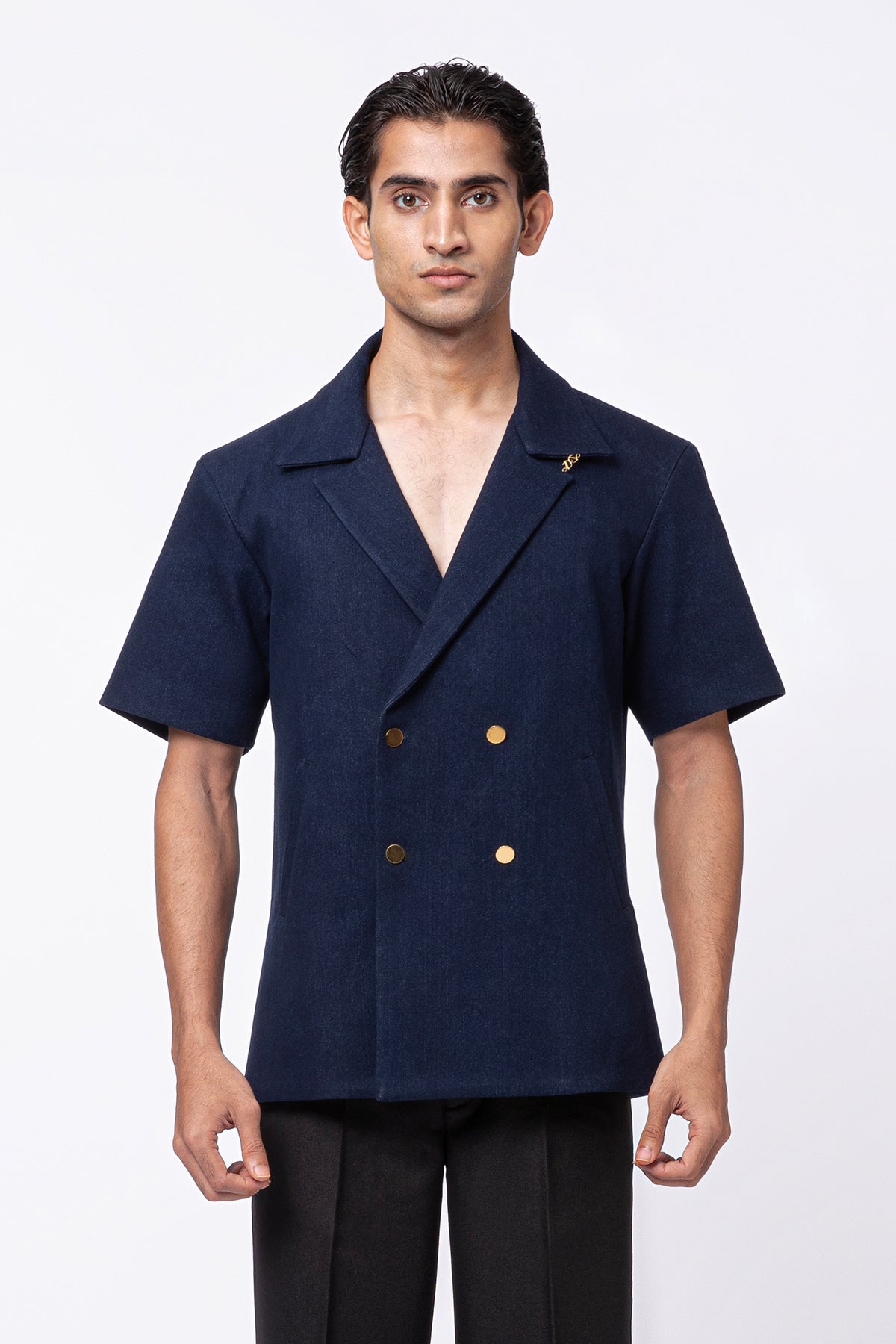 Hatch Double Breasted Jacket - Navy Blue