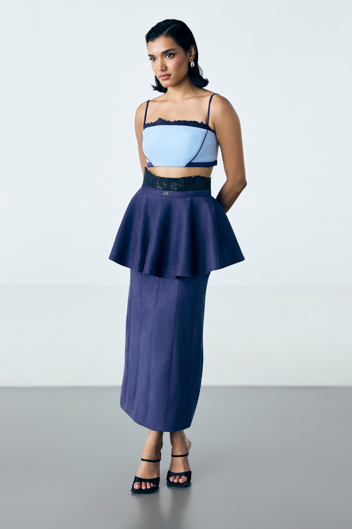 FLOAT PEPLUM SKIRT - DARK BLUE
