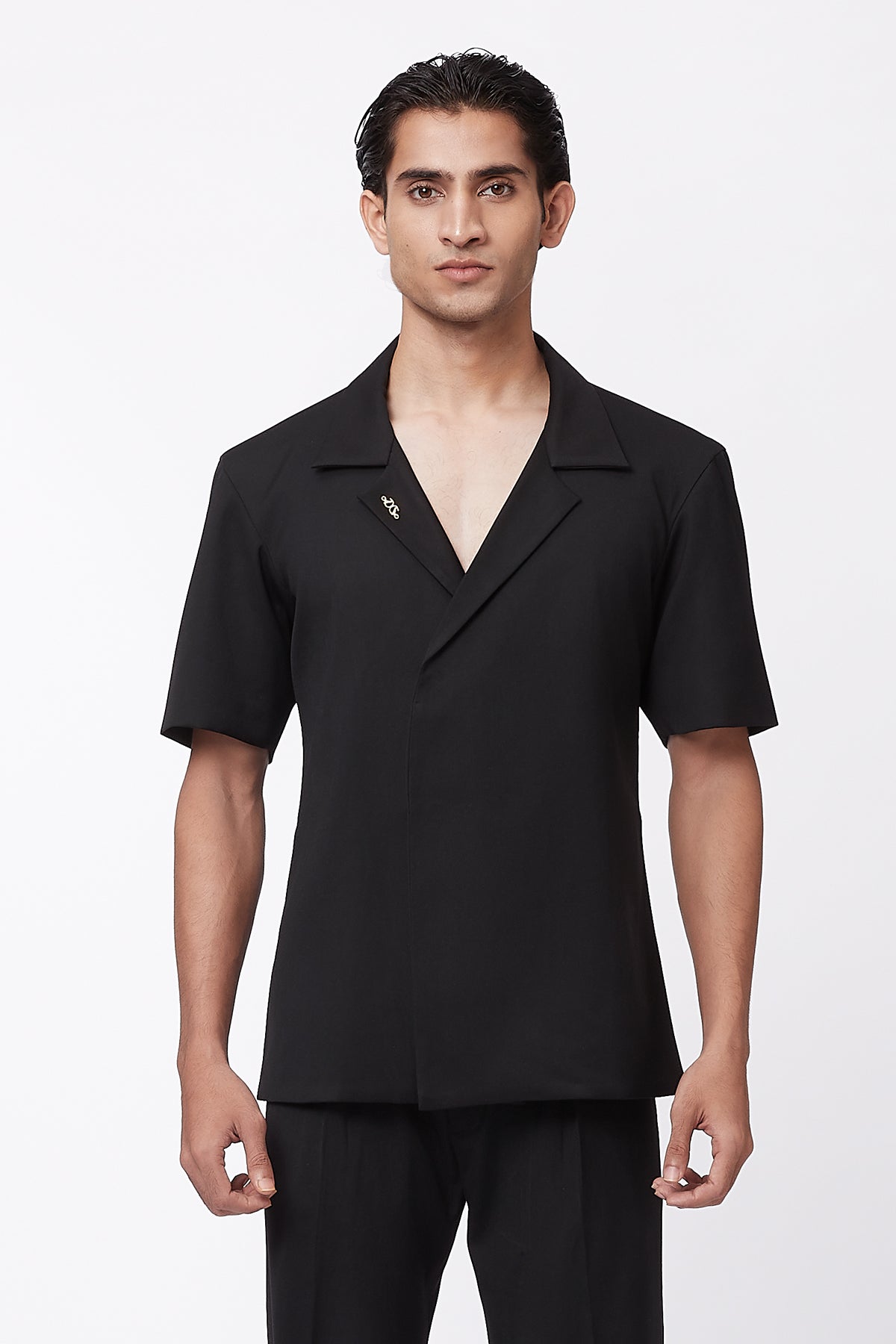Reed Double Breasted Shirt - Black