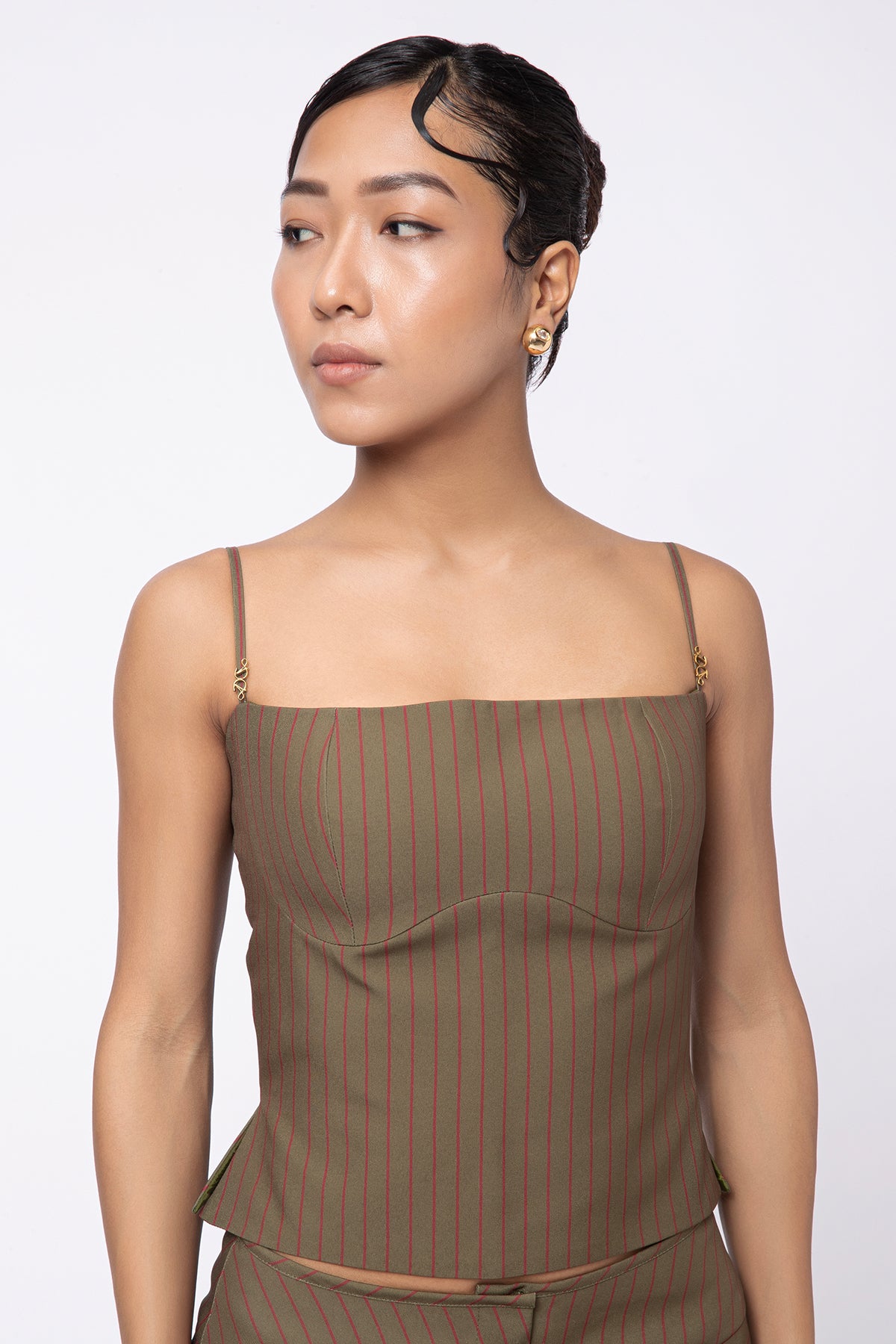 Still Stripe Top - Olive