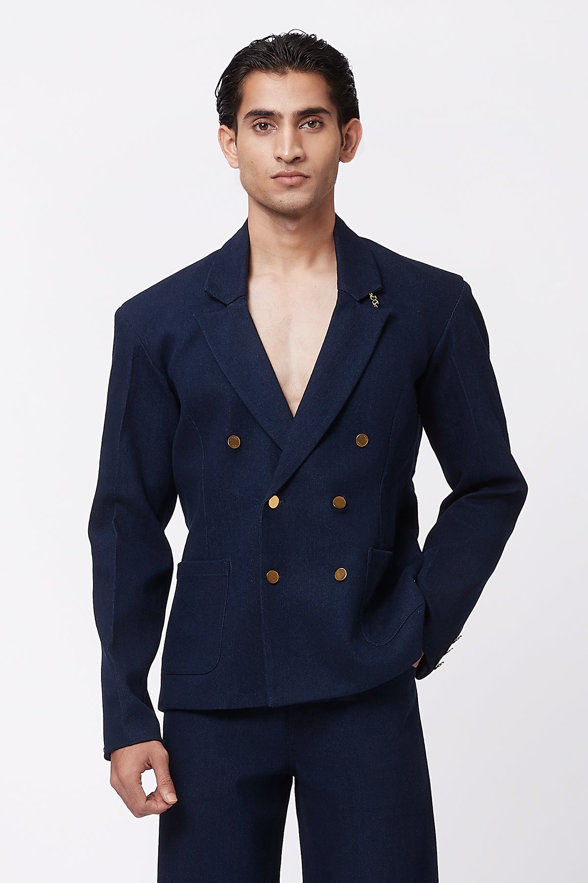 Tide Twin Pocket Blazer - Navy Blue