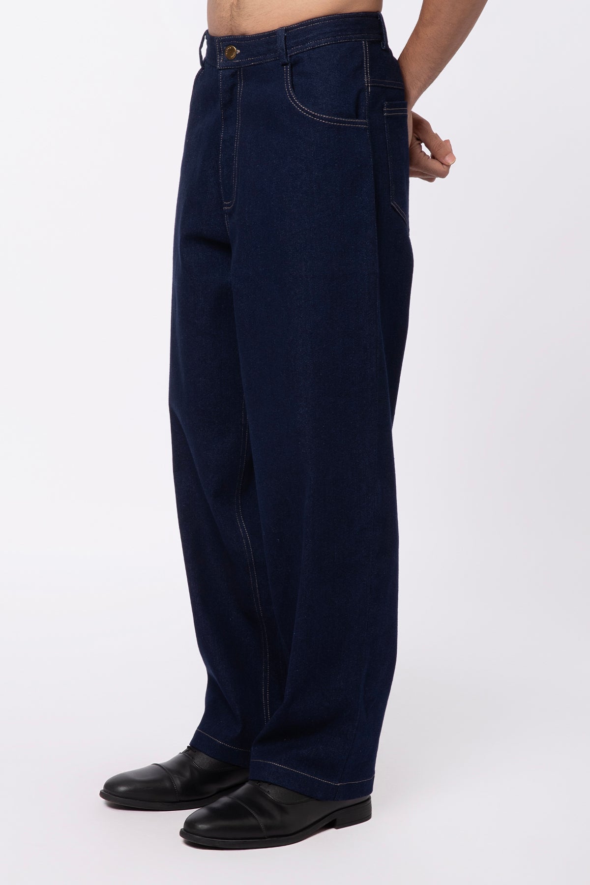 Boulder Wide Jeans - Navy Blue