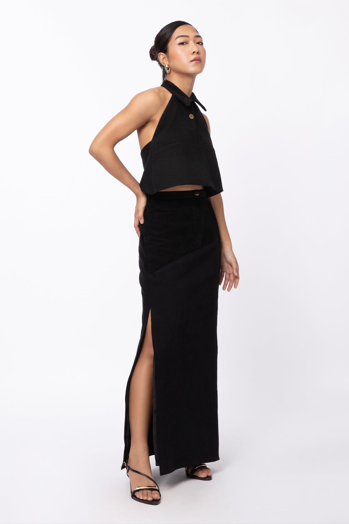 Dusk Halter Top - Black
