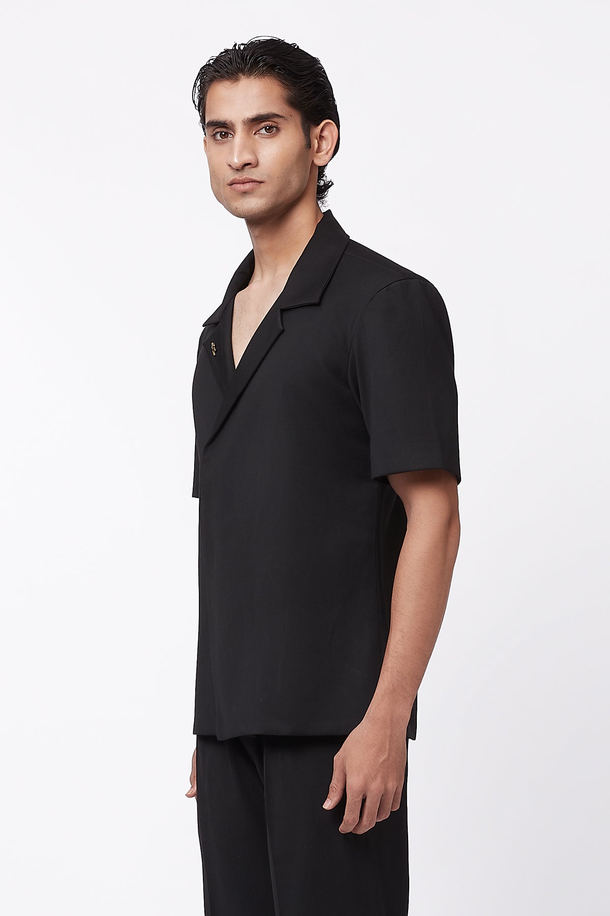 Reed Double Breasted Shirt - Black