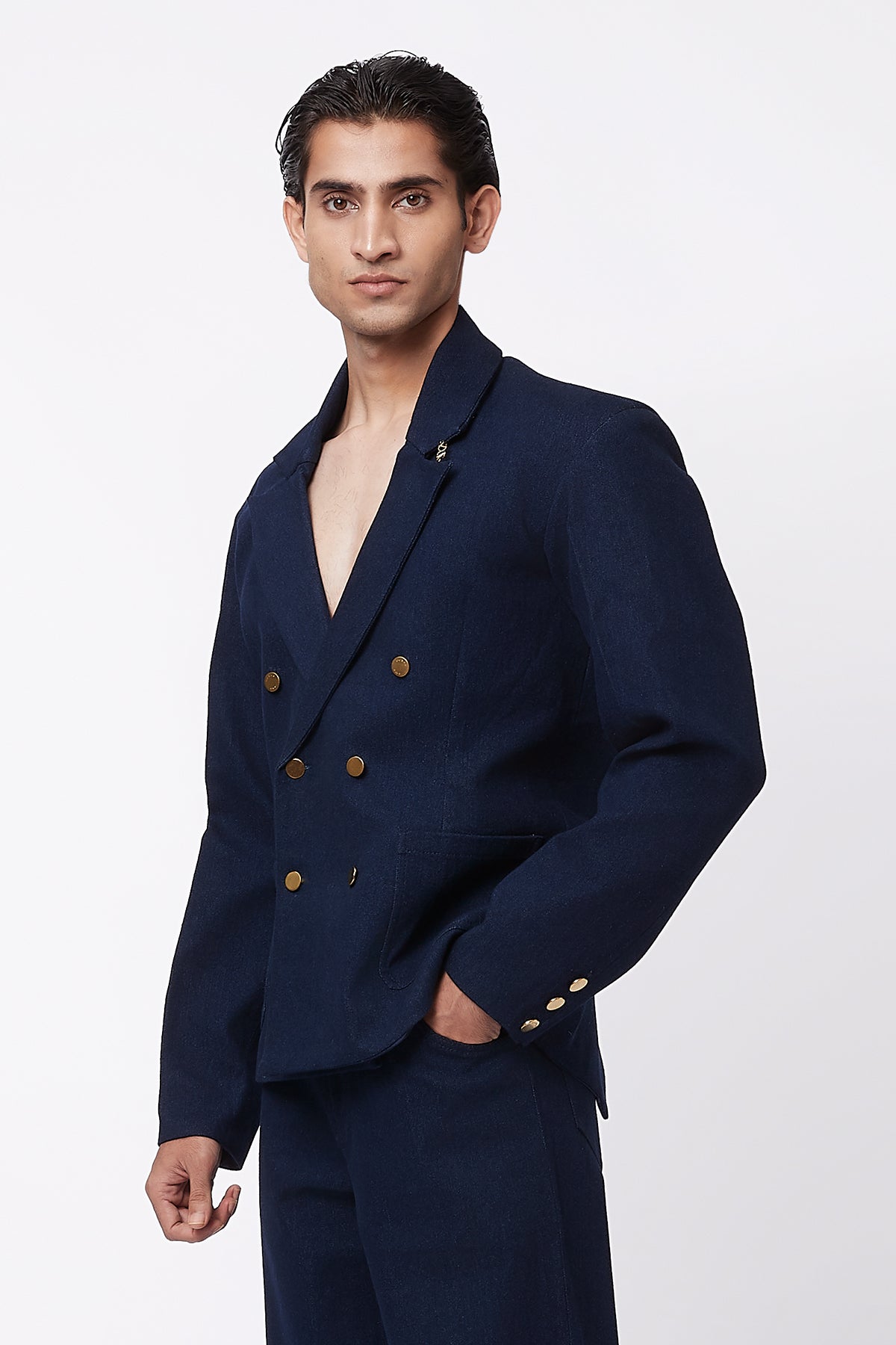 Tide Twin Pocket Blazer - Navy Blue