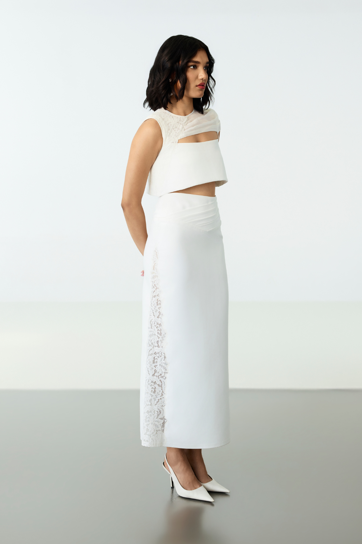 DROP LONG SKIRT - CLOUD WHITE