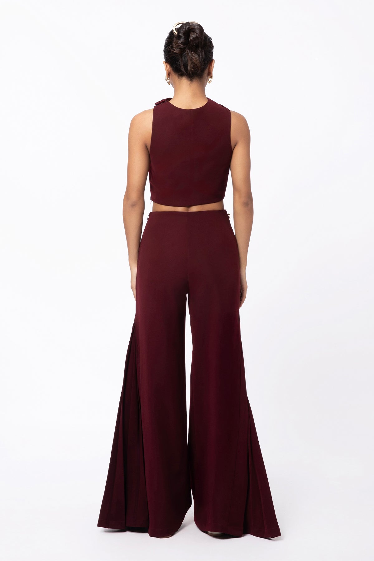 Bare Flared Pants - Deep Red