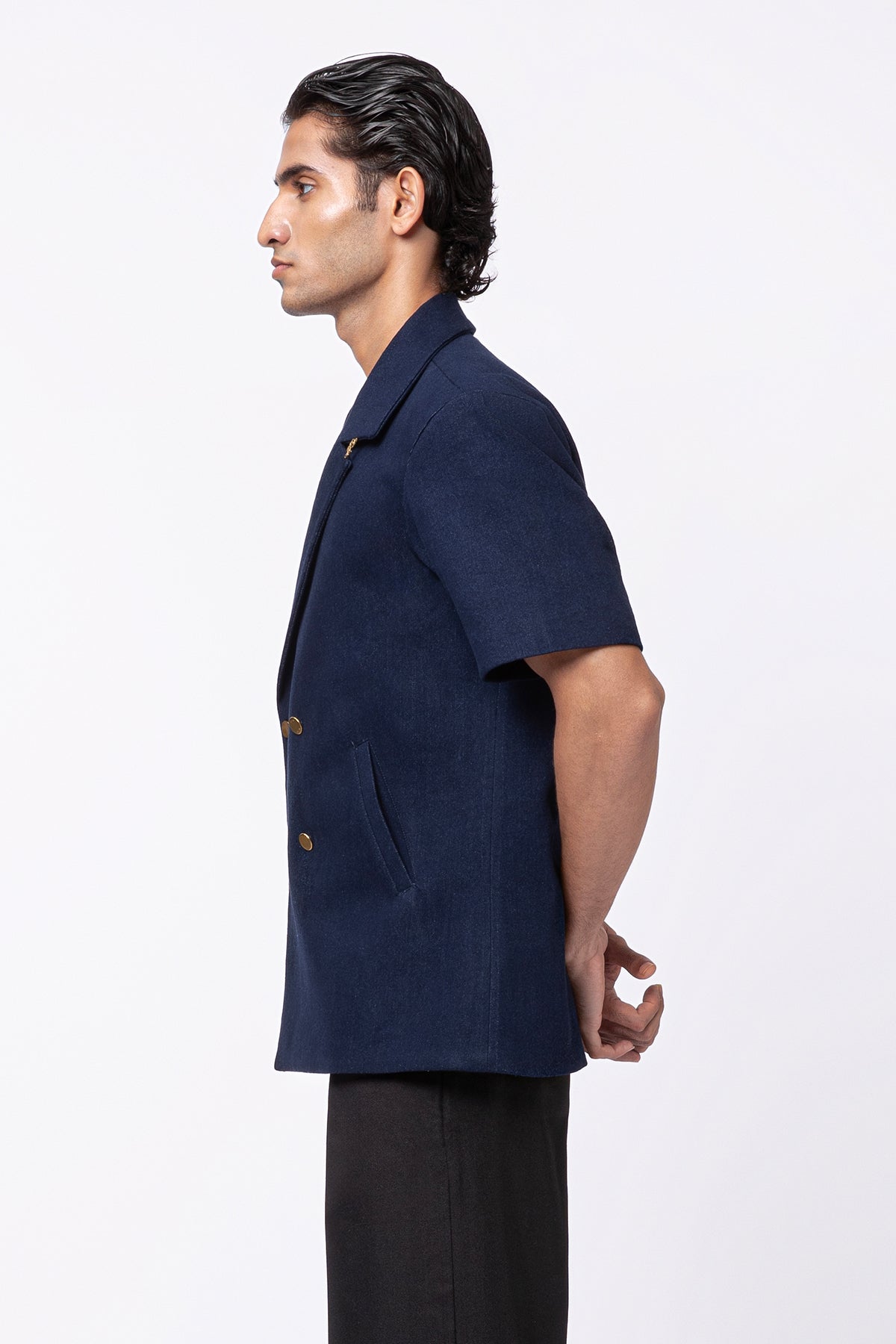 Hatch Double Breasted Jacket - Navy Blue