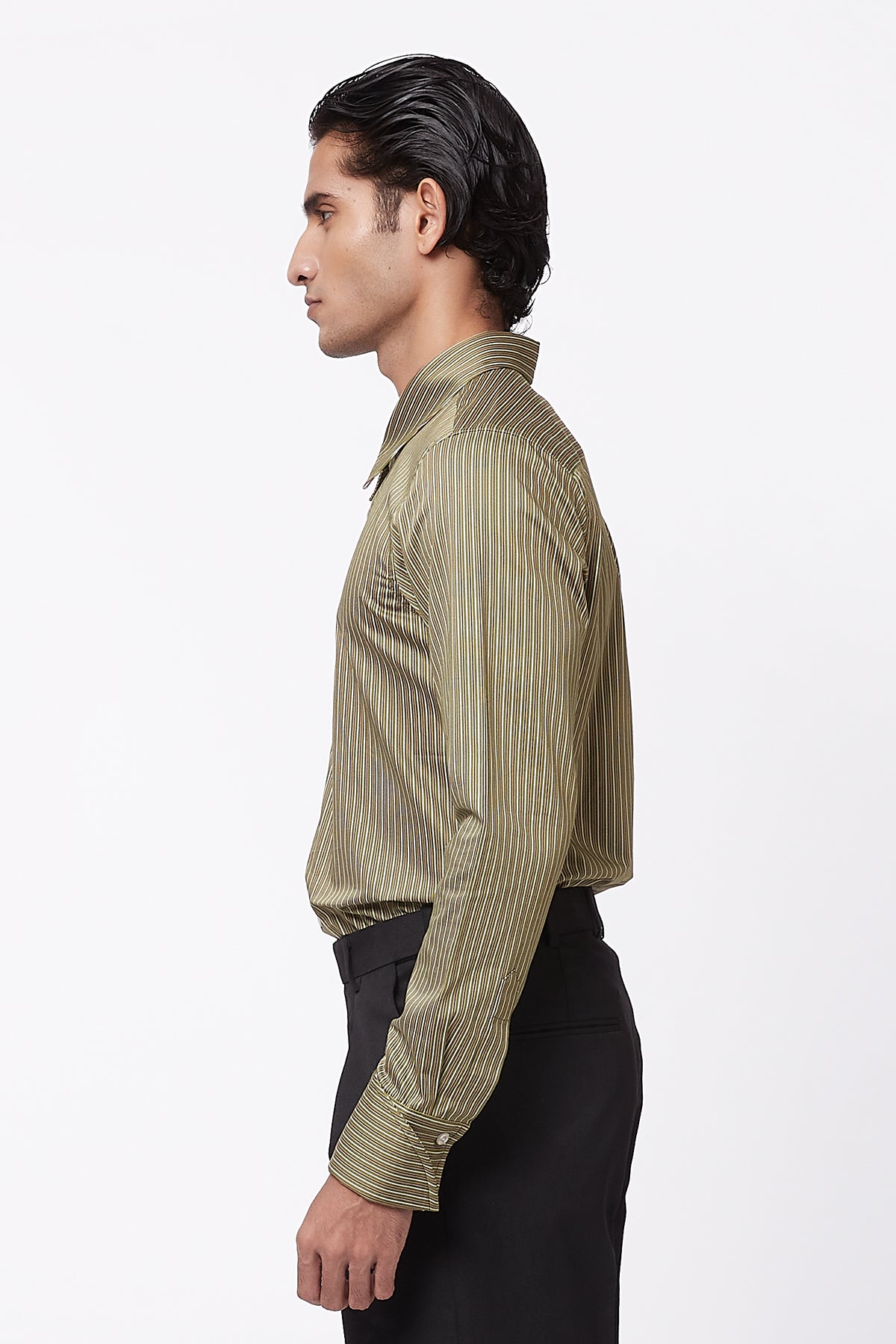 Hallow Pinstripe Shirt - Olive