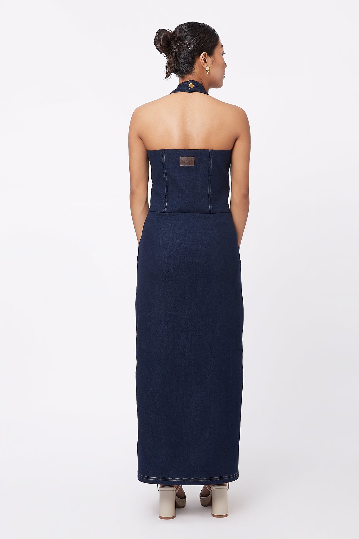 Unfold Halter Dress - Navy Blue