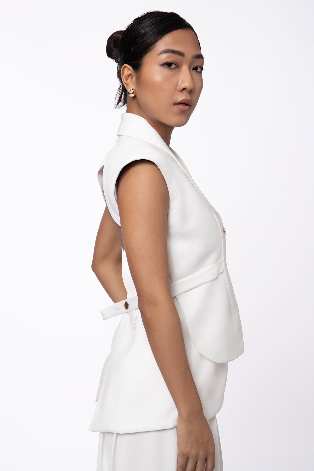 Glow Blazer Top - White