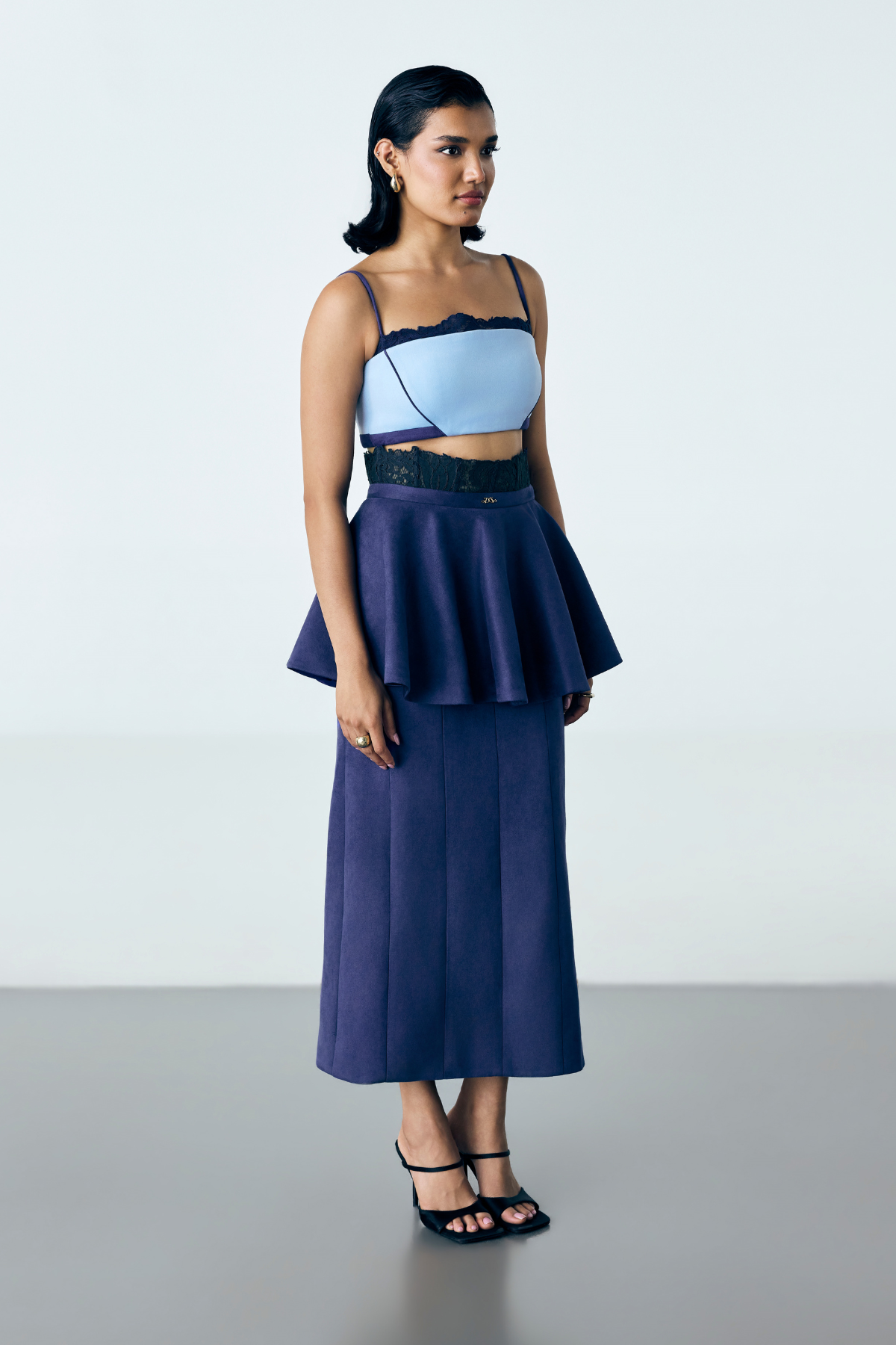 FLOAT PEPLUM SKIRT - DARK BLUE