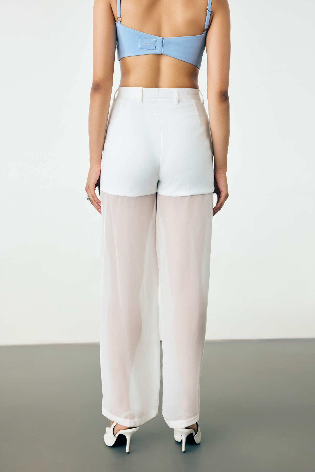 BLUSH SHEER TROUSERS - CLOUD WHITE