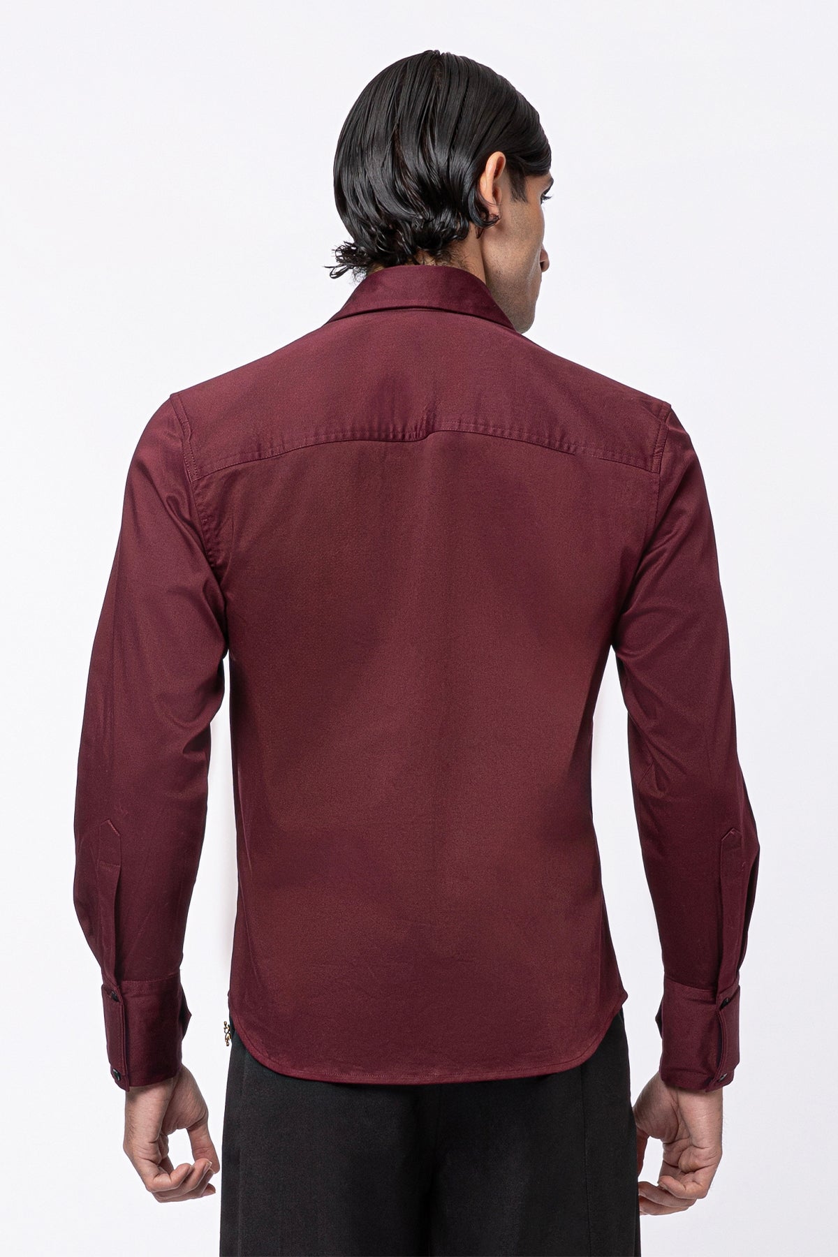 Brim Crop Shirt – Deep Red
