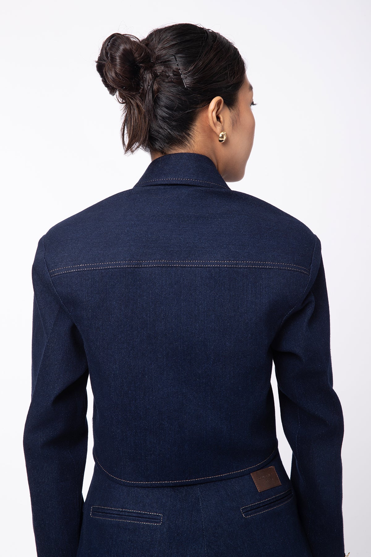 Fade Crop Jacket - Navy Blue