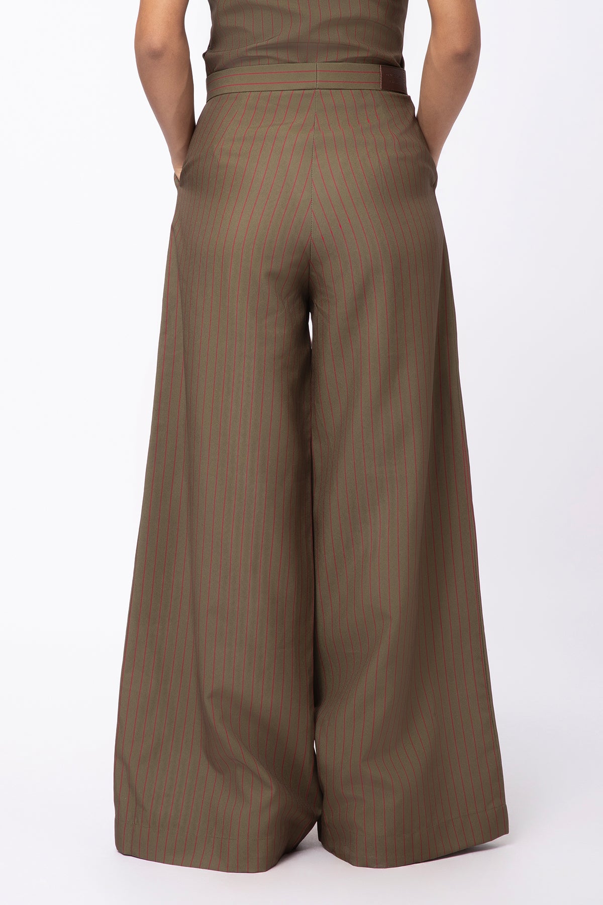 Still Stripe Trousers - Olive