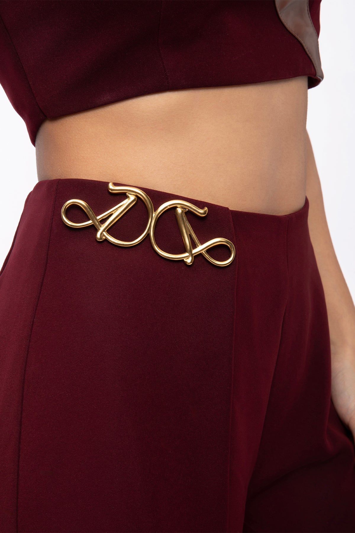 Bare Flared Pants - Deep Red