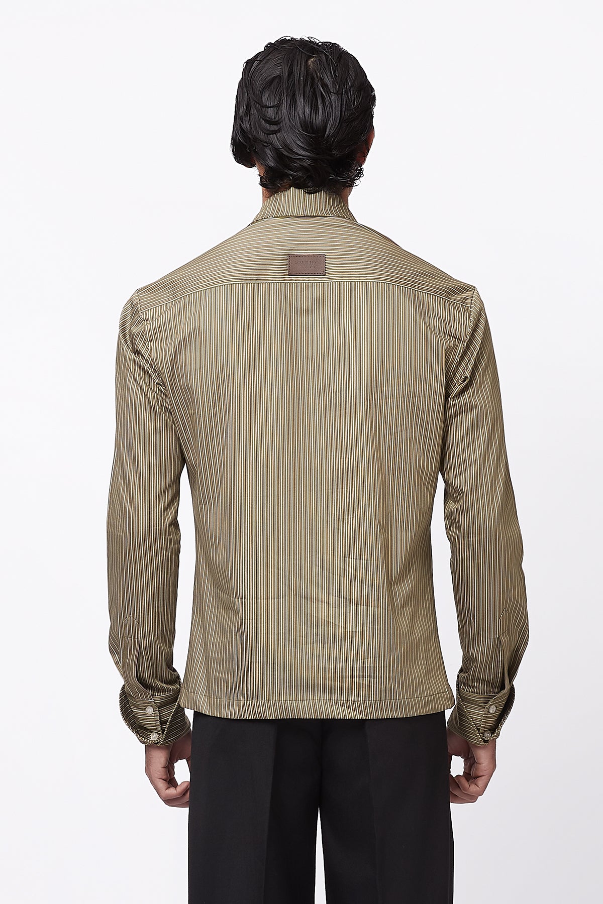 Ray Pinstripe Shirt -  Olive