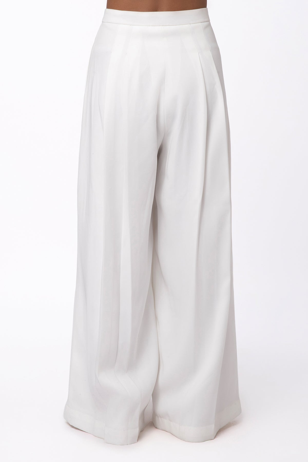Glow Pleated Trousers - White