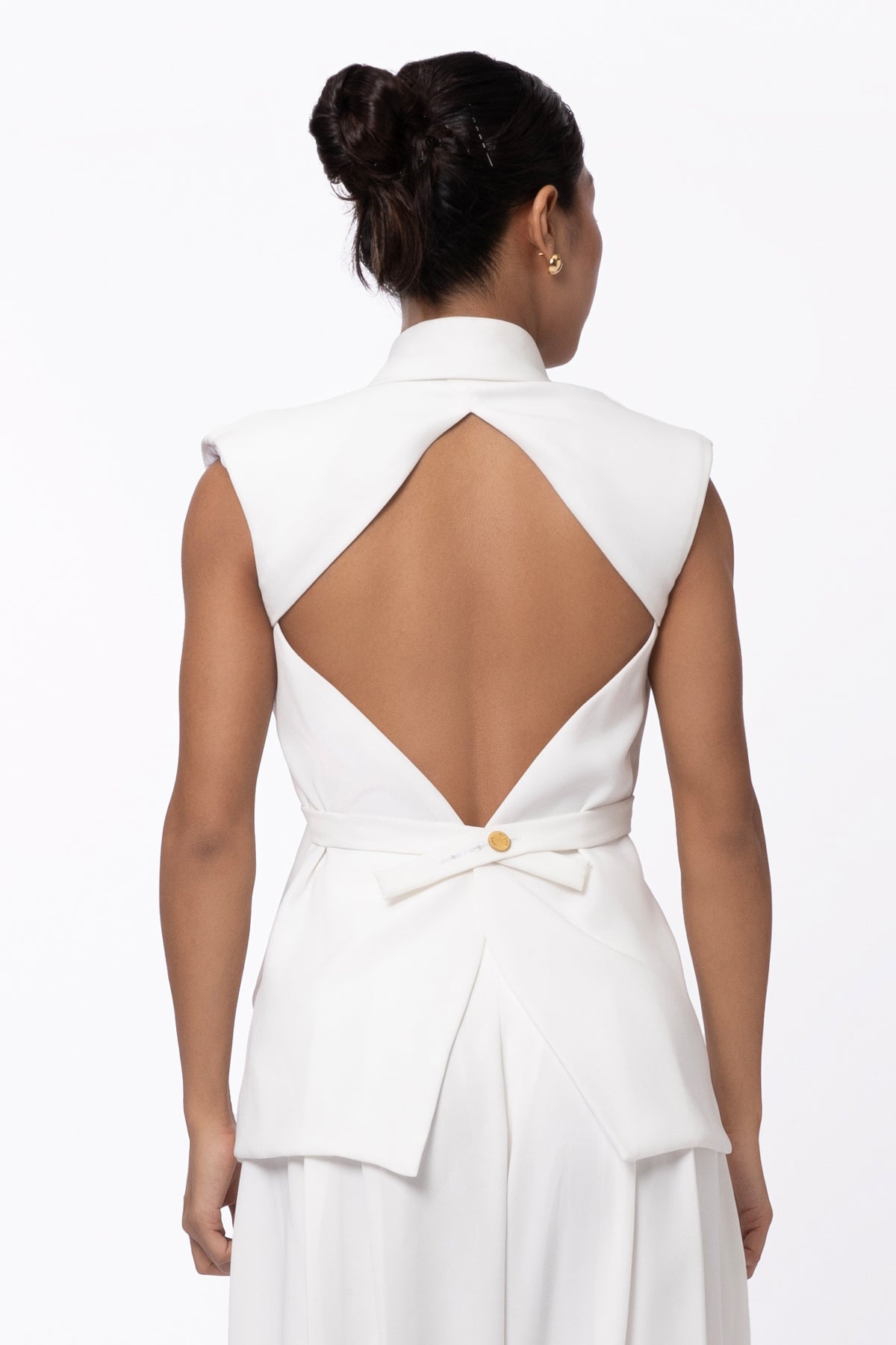 Glow Blazer Top - White