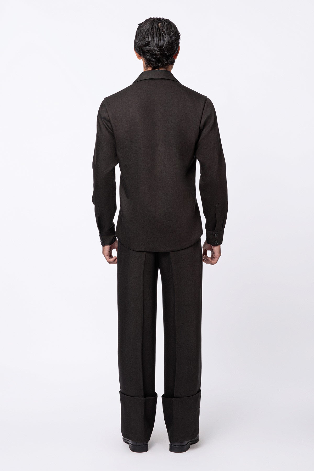 Core Folded Hem Trousers - Black