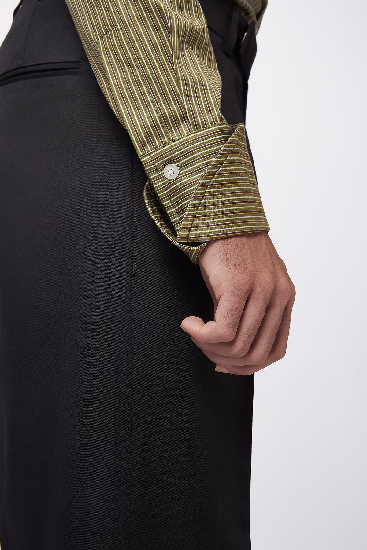 Hallow Pinstripe Shirt - Olive