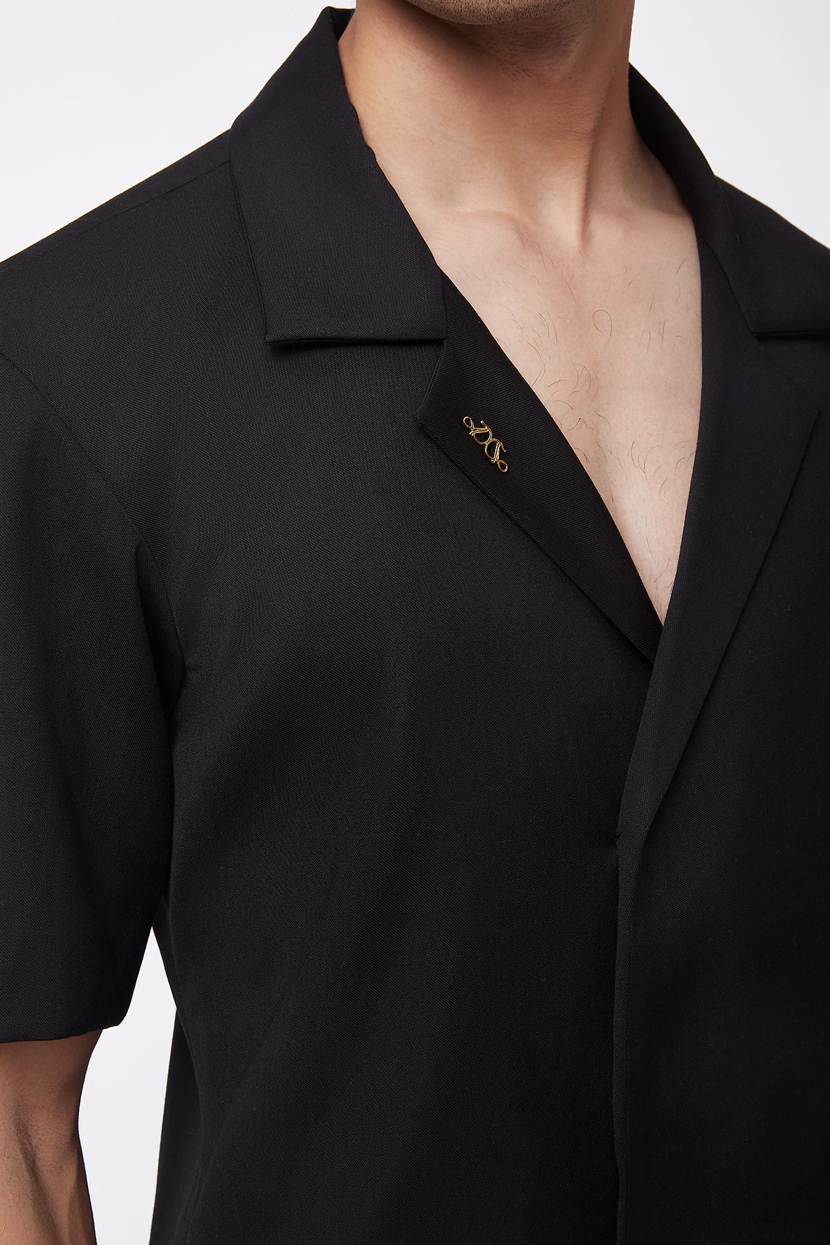 Reed Double Breasted Shirt - Black