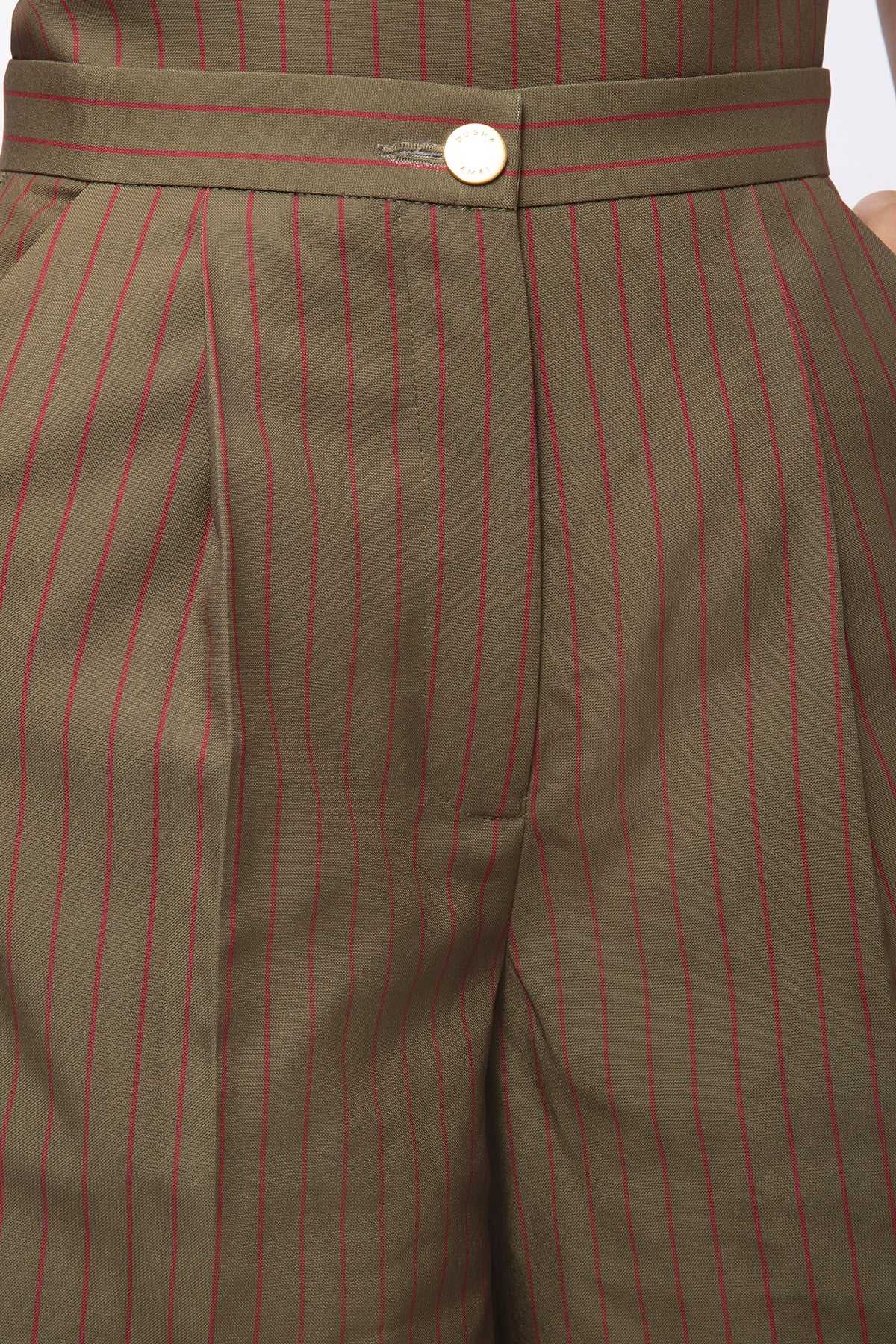 Still Stripe Trousers - Olive