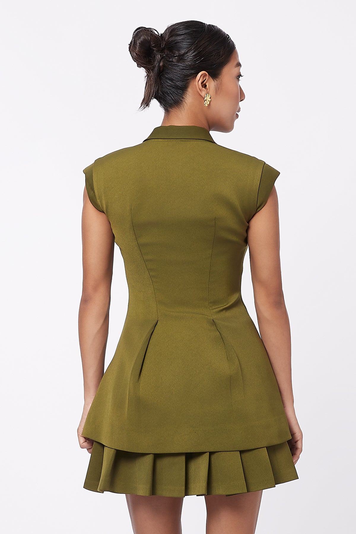 Whisper Cowl Neck Long Top - Olive