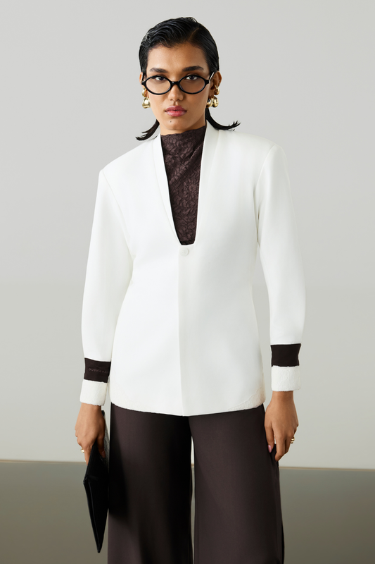 AURA TAILORED BLAZER - CLOUD WHITE